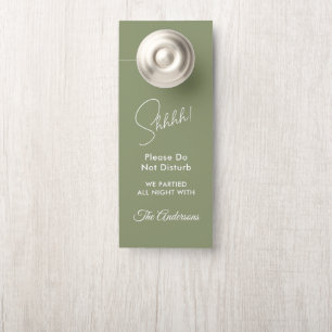 Aviso De Porta Sage Green White Wedor Hanger