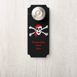Aviso De Porta Sala Personalizada Pirata e Crossbones