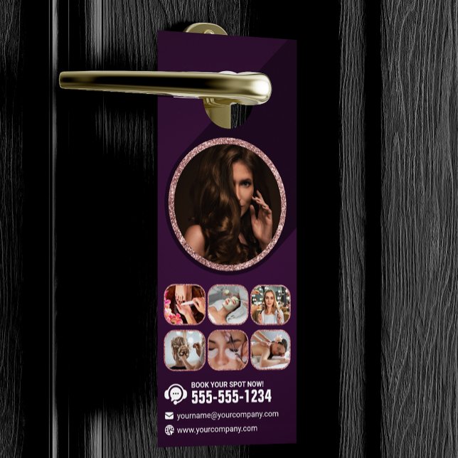 Aviso De Porta Salão de Maquiagem do Cabelo do Cabelo do Chic Ros (Criador carregado)