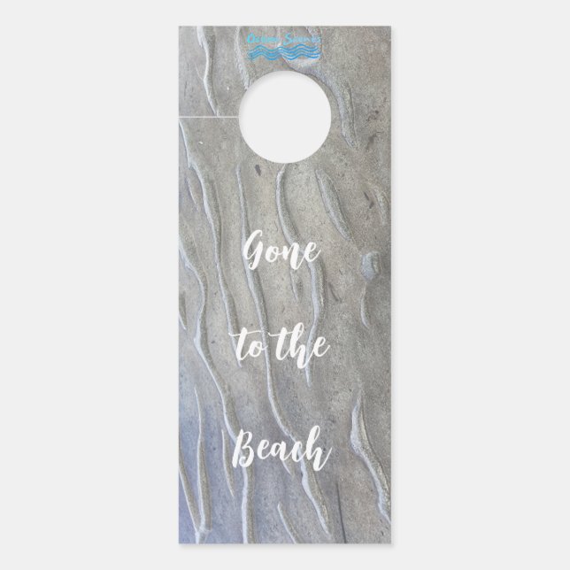 Aviso De Porta Sandy Beach personalizado Hanger de Portas (Frente)