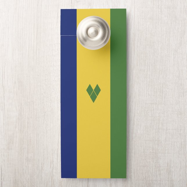 Aviso De Porta Santo Vincent e bandeira das Granadinas (Na maçaneta)