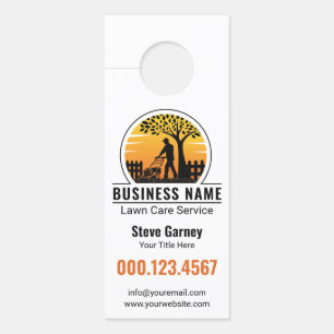 Aviso De Porta Serviço de Cuidados Lançados do Jardineiro Laranja