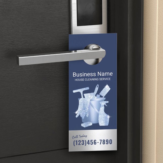 Aviso De Porta Serviço de Limpeza da Casa Marinho Azul (Criador carregado)