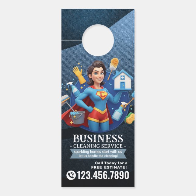 Aviso De Porta Serviço de Limpeza de Casa Moderna Serviço de Limp (Frente)