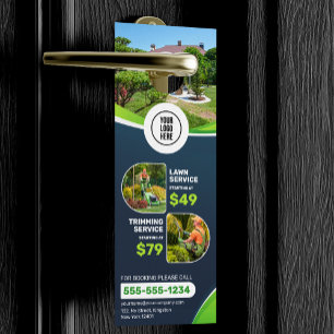 Aviso De Porta Serviço de Paisagismo e Corte de Grama Blue Lawn C