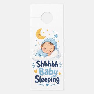Aviso De Porta Shhh Bebê Dormindo Grande porta-chuveiro
