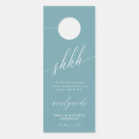 Shhh Teal White Não Incomodar Casamento