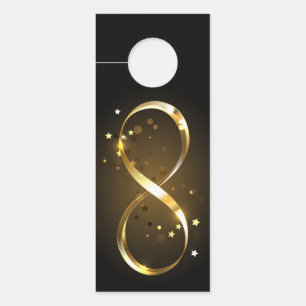 Aviso De Porta Símbolo Infinity do ouro