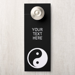 Aviso De Porta Símbolo Yin Yang - tatuagem sólida design 1+2