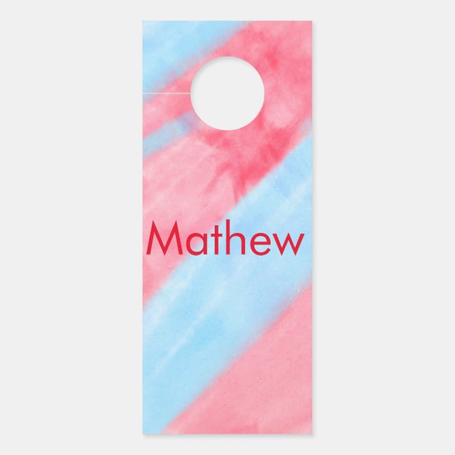 Aviso De Porta simple initial letter monogram add your name red b (Frente)