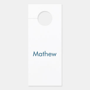 Aviso De Porta simples letra inicial monograma adicione seu nome