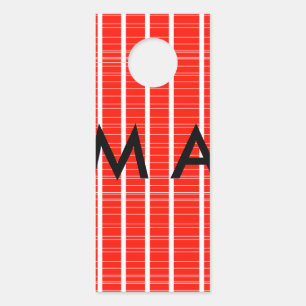 Aviso De Porta Simples monograma adicione seu nome com letra míni