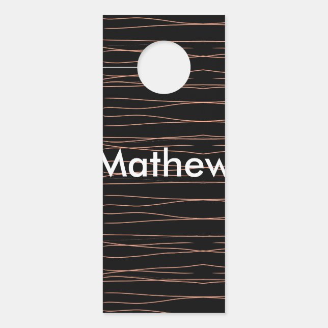 Aviso De Porta Simples monograma adicione seu nome com letra míni (Frente)