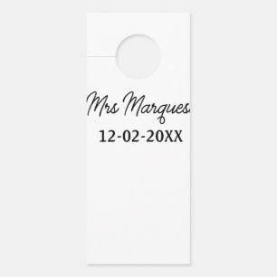 Aviso De Porta simples monograma minimalista sra Sr nome data ano