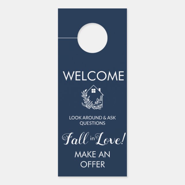 Aviso De Porta sinal de boas-vindas no Real Estate Sign, manuscri (Frente)