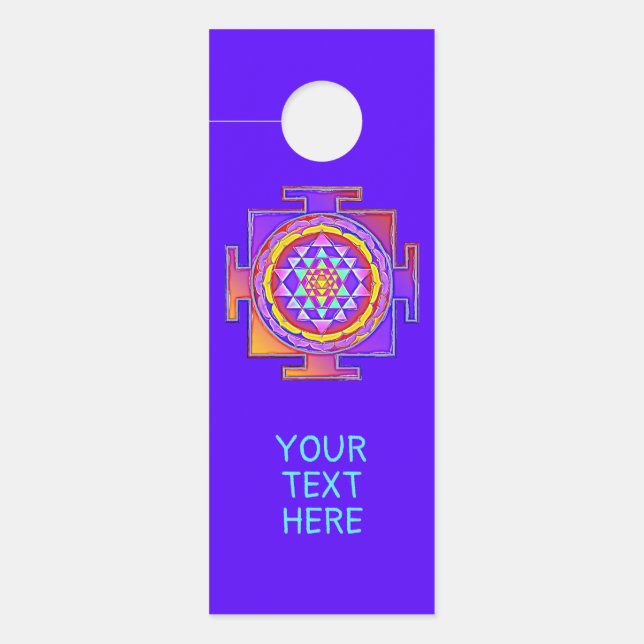 Aviso De Porta Sri Yantra - Símbolo hinduísmo Design 1 (Frente)