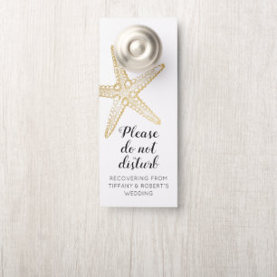 Aviso De Porta Starfish Beach Wedding Door Hanger Do Not Disturb