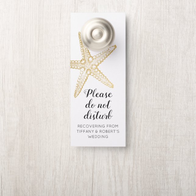 Aviso De Porta Starfish Beach Wedding Door Hanger Do Not Disturb (Na maçaneta)