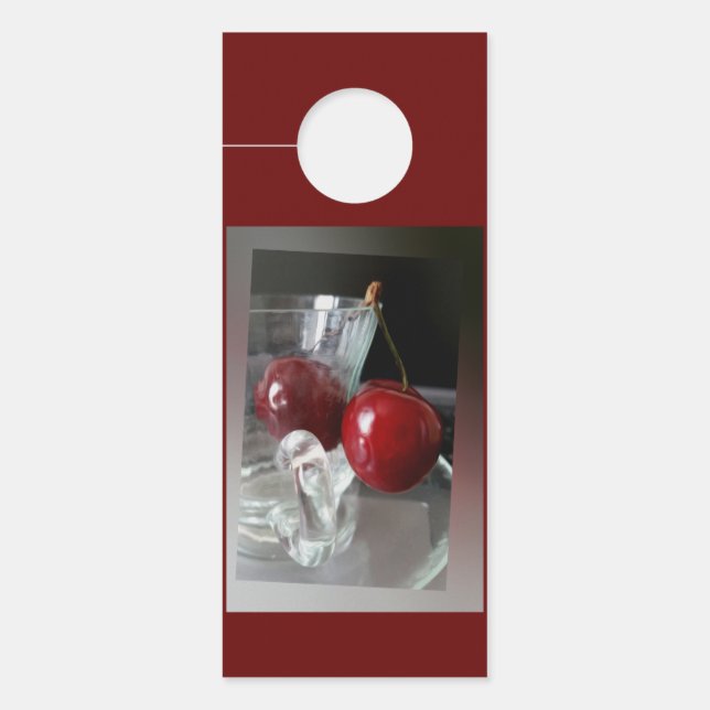Aviso De Porta Taça de cerejas (Frente)