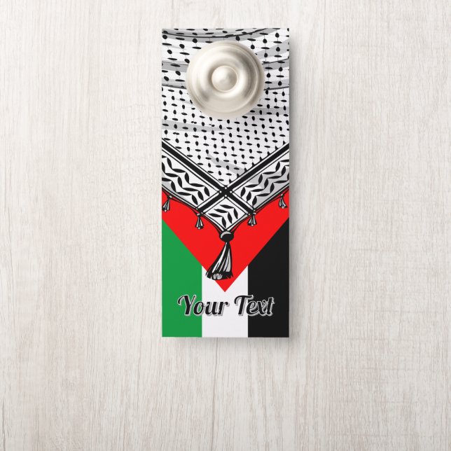 Aviso De Porta Tecido Tradicional do Keffiyeh Scarf Palestino (Na maçaneta)