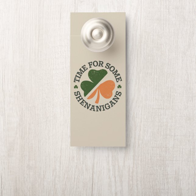 Aviso De Porta Tempos de St. Patrick para algumas travessuras Tre (Na maçaneta)