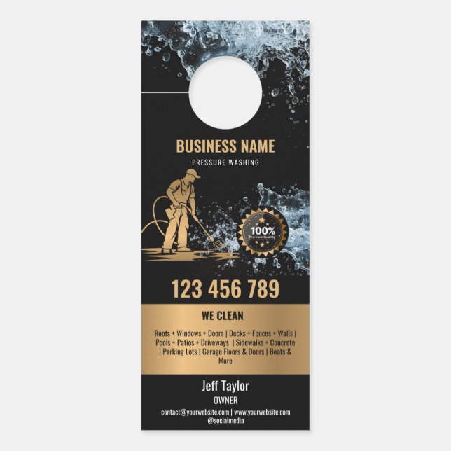 Aviso De Porta Teto de lavagem de energia por pressão profissiona (Frente)