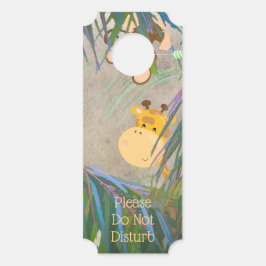 Aviso De Porta Texto Personalizado do Tema da Selva Deslocador da