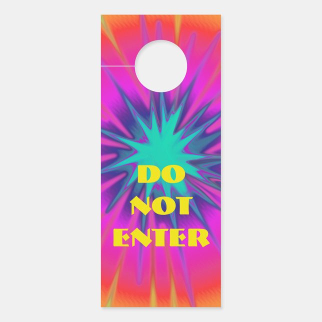 Aviso De Porta Tie Dyed Two Sided Design | Psicodélico Hippie (Frente)