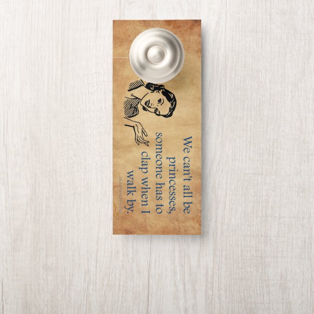 Aviso De Porta Tinta de 50 engraçada da Princesa SlipperyJoe (Na maçaneta)