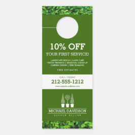 Aviso De Porta Topiary Trio Gardener Landscaping Verde/Branco