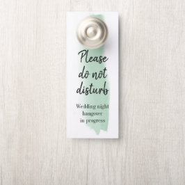 Aviso De Porta Traço De Pincel De Aquarela De Emerald Não Incomod