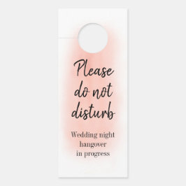 Aviso De Porta Traço De Pincel De Cor De Água Cor Rosa Não Incomo