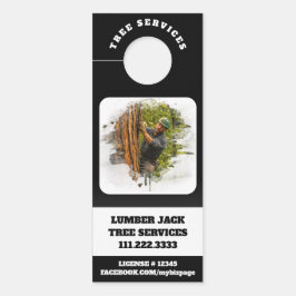 Aviso De Porta *~* Tree Services Man QR Lumber Jack Door