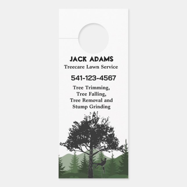 Aviso De Porta Treecare Lawn Service Door Hanger (Frente)