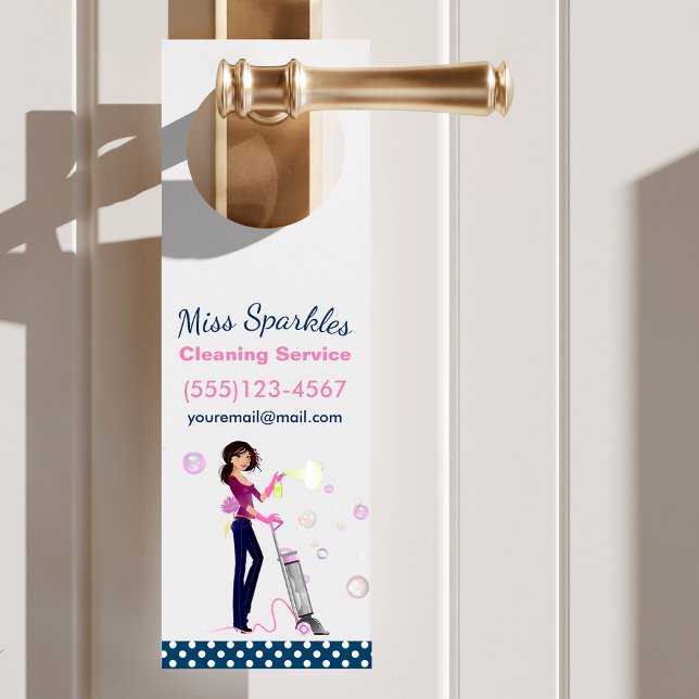 Aviso De Porta Trendy Cute Housecleating Maid Door Hanger (Criador carregado)