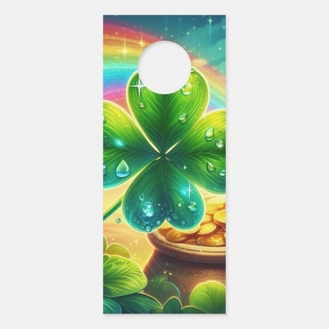 Aviso De Porta Trevo do dia do Rainbow Saint Patrick (Frente)