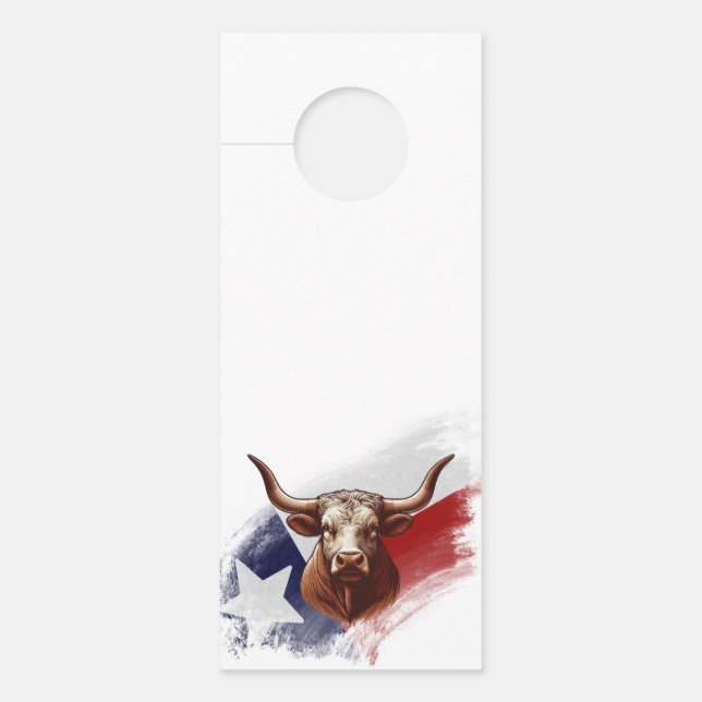 Aviso De Porta Vaca longhorn do Texas (Frente)