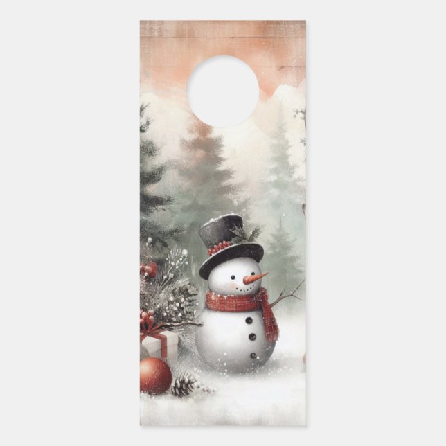 Aviso De Porta Vedante/boneco de neve clássico (Frente)