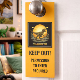 Aviso De Porta Velociraptor Engraçado