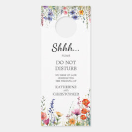 Aviso De Porta Vibrant Wildflowers Wedding Shhh Do Not Disturb