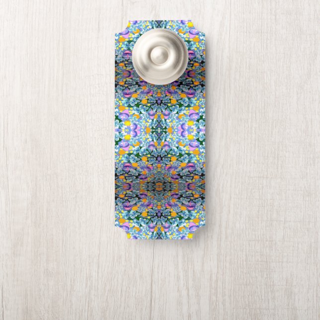 Aviso De Porta Violetas E Luzes (Na maçaneta)