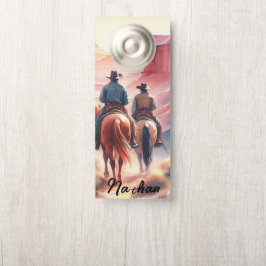 Aviso De Porta Wild West Cowboy