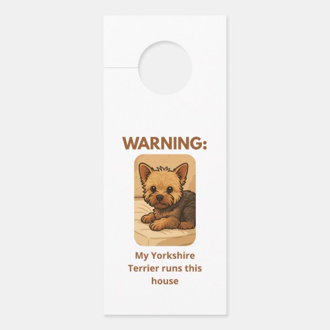 AVISO DE PORTA YORKIES DOOR HANGER (Frente)