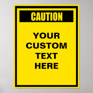 Aviso de precaução Poster personalizado 11x14