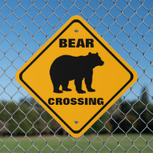 Aviso de Propriedade de Travessia de Urso na Estra