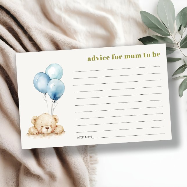 Aviso Do Balão Do Urso Azul Para O Chá de fraldas  (Criador carregado)