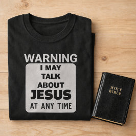 AVISO Eu Posso Falar Sobre Jesus Camisa Cristã Div