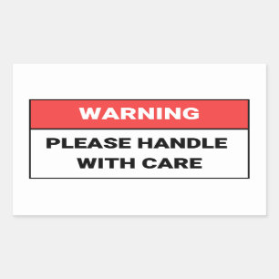 Aviso Manipule com o adesivo de cuidado