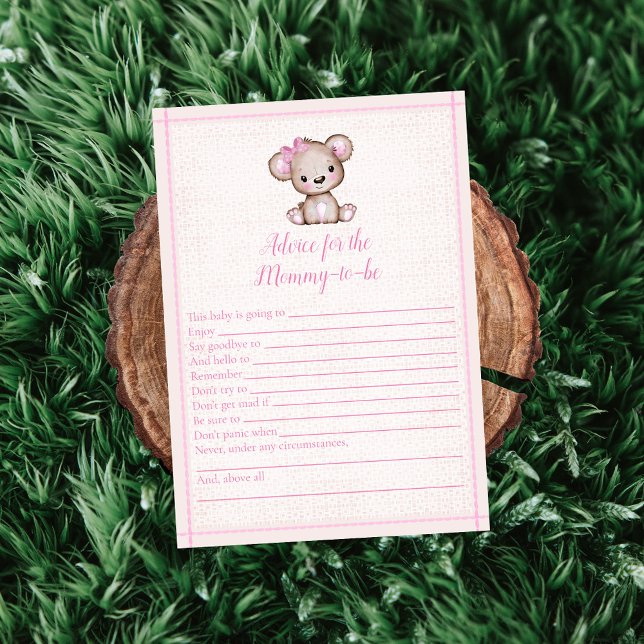 Aviso Para Mamãe, Cartão De Jogo De Chá De Urso De (Criador carregado)