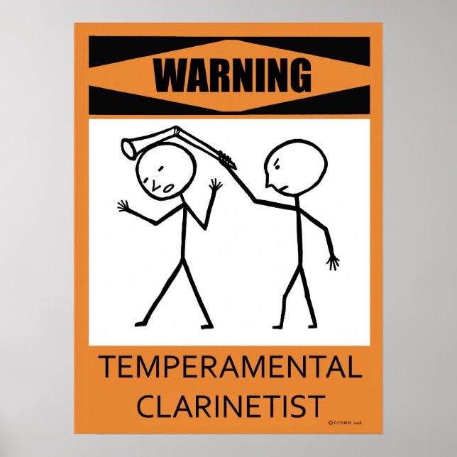 Aviso Poster de Clarinetista temperamental (Frente)